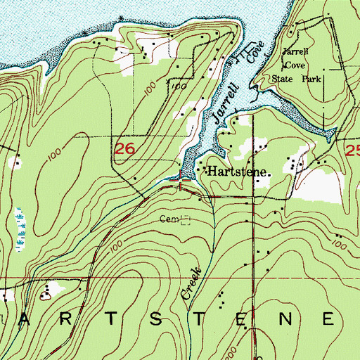 Topographic Map of Jarrell Creek, WA