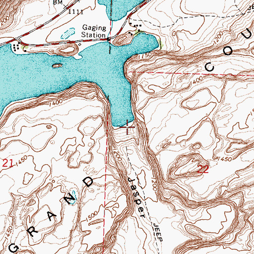 Topographic Map of Jasper Canyon, WA