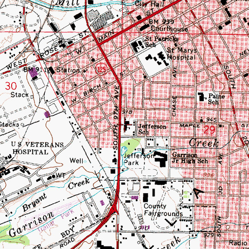Topographic Map of Jefferson School, WA