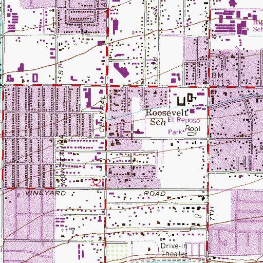 Topographic Map of South Phoenix Adult Center, AZ