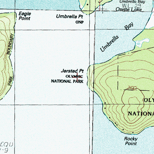 Topographic Map of Jersted Point, WA