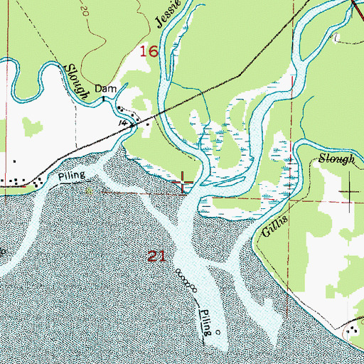 Topographic Map of Jessie Slough, WA