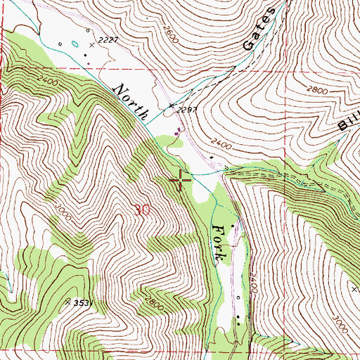 Topographic Map of Jim Creek, WA