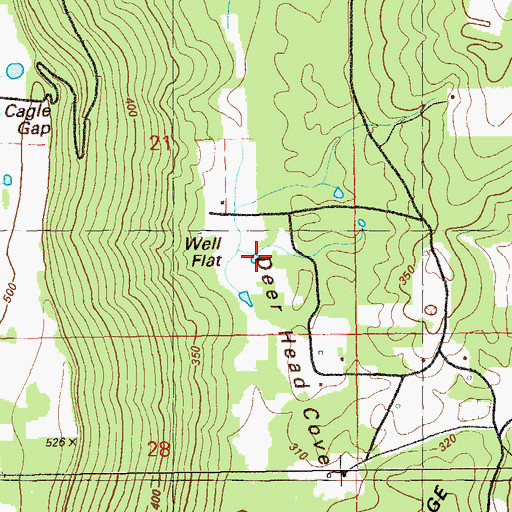 Topographic Map of Well Flat, AL
