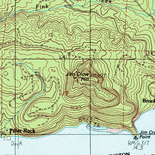 Topographic Map of Beare Hill, WA