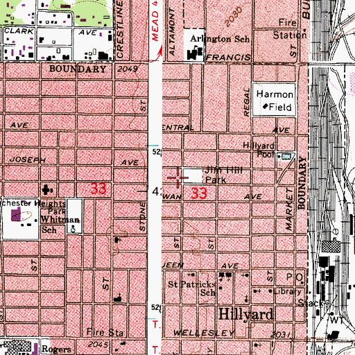 Topographic Map of Jim Hill Park, WA