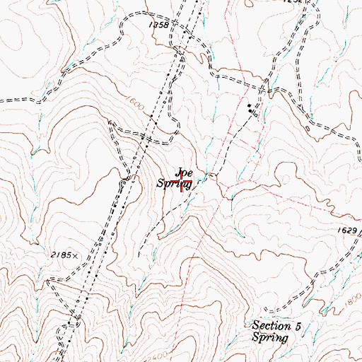 Topographic Map of Joe Spring, WA