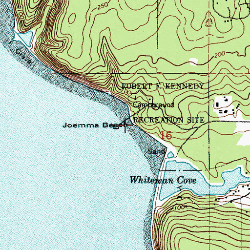 Topographic Map of Joemma Beach, WA