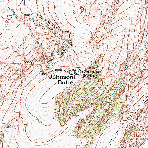 Topographic Map of Johnson Butte, WA