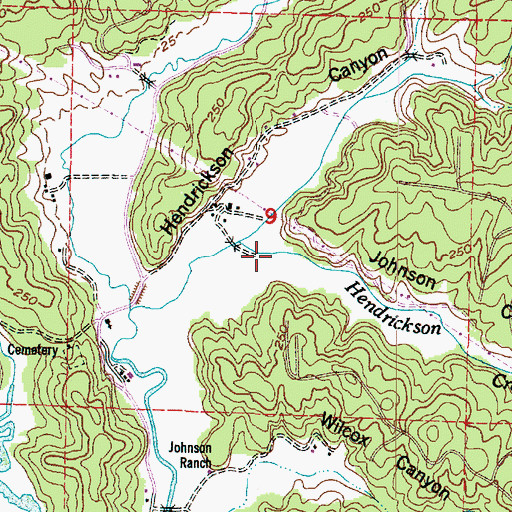 Topographic Map of Johnson Canyon, WA