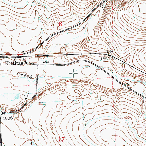 Topographic Map of Johnson Canyon, WA