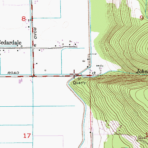 Topographic Map of Johnson Creek, WA
