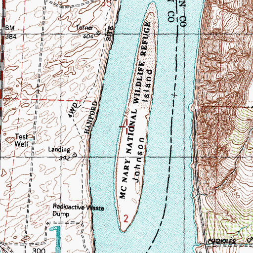 Topographic Map of Johnson Island, WA