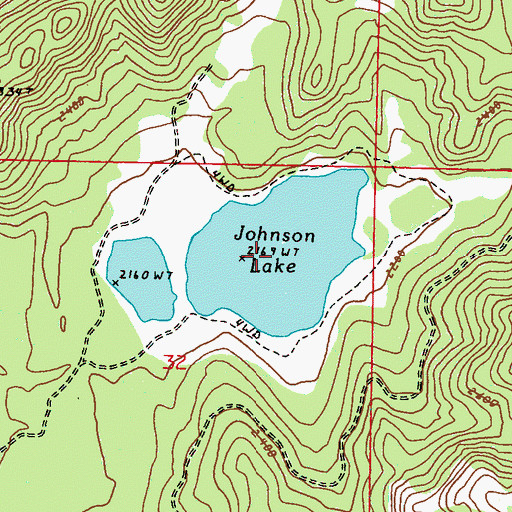 Topographic Map of Johnson Lake, WA