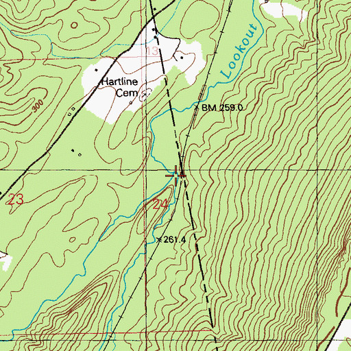 Topographic Map of West Fork Lookout Creek, AL