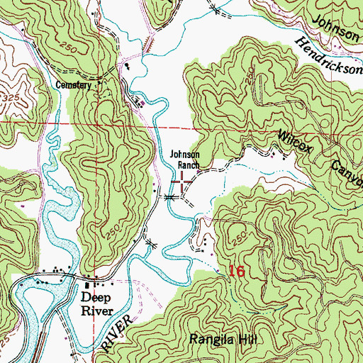 Topographic Map of Johnson Ranch, WA