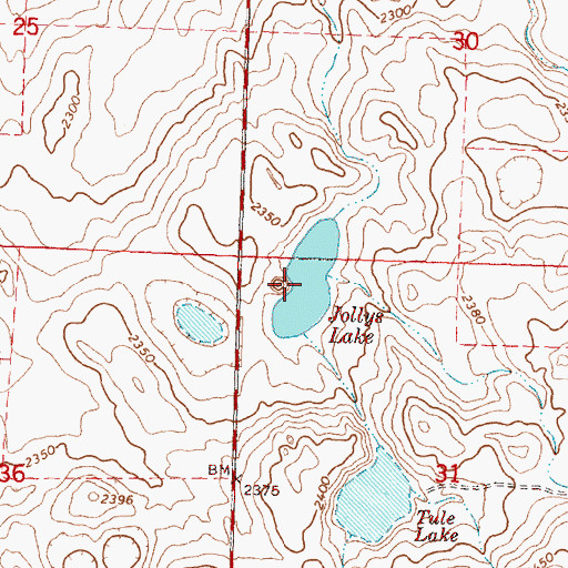 Topographic Map of Jollys Lake, WA