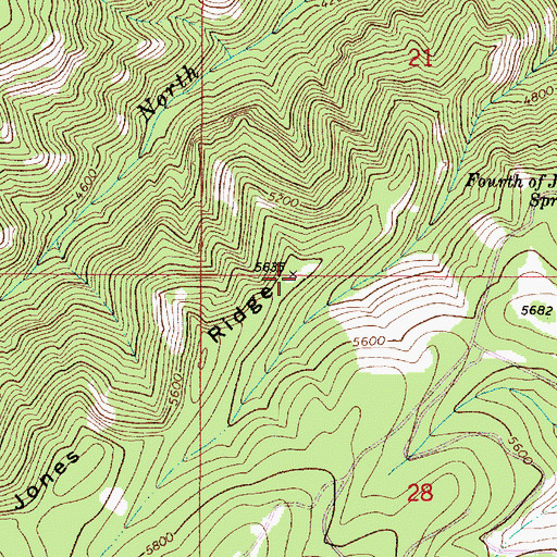 Topographic Map of Jones Ridge, WA