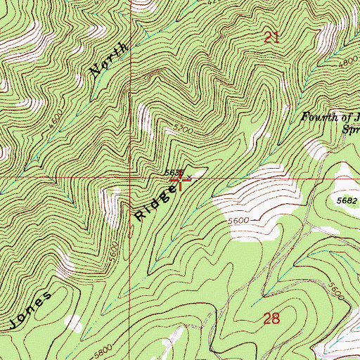 Topographic Map of Jones Ridge, WA