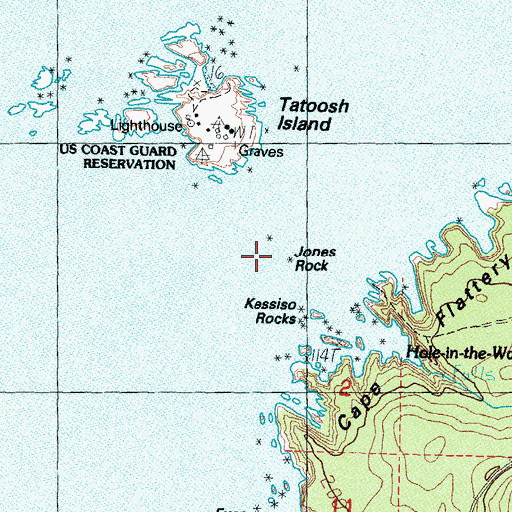 Topographic Map of Jones Rock, WA