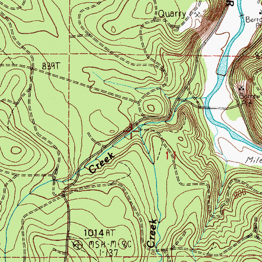 Topographic Map of Jordan Creek, WA