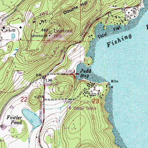 Topographic Map of Judd Bay, WA