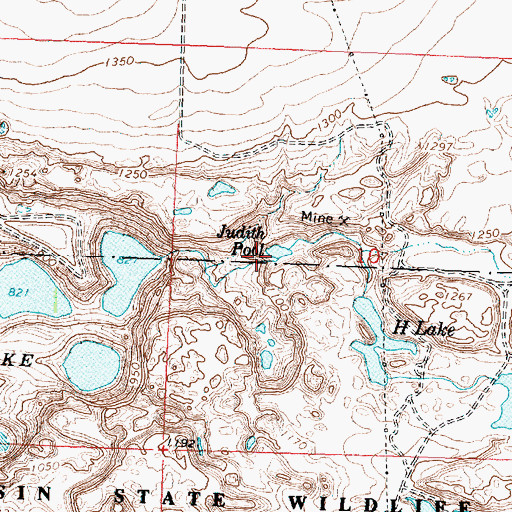 Topographic Map of Judith Pool, WA