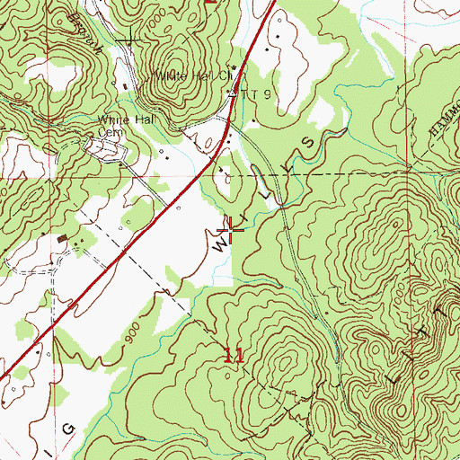 Topographic Map of White Hall Branch, AL