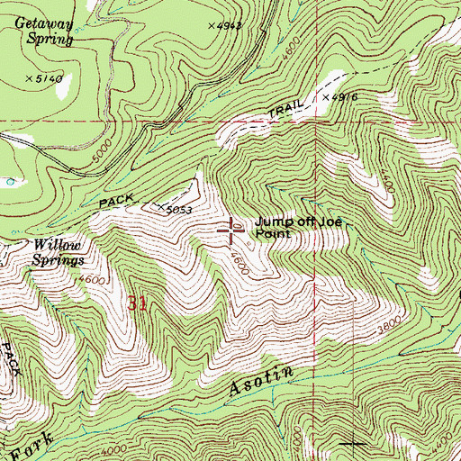 Topographic Map of Jump Off Joe Point, WA