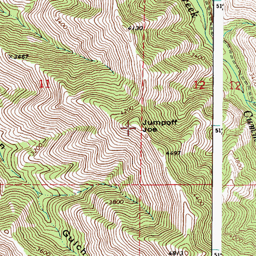 Topographic Map of Jumpoff Joe, WA
