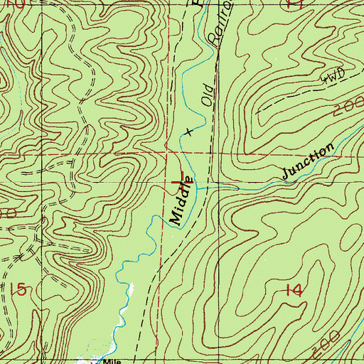 Topographic Map of Junction Creek, WA