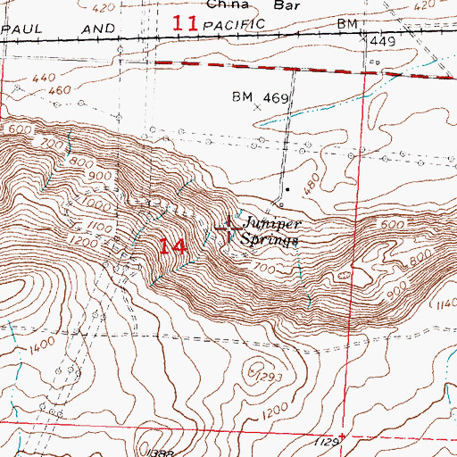 Topographic Map of Juniper Springs, WA