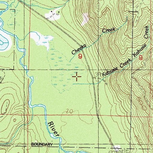Topographic Map of Kabusie Creek, WA