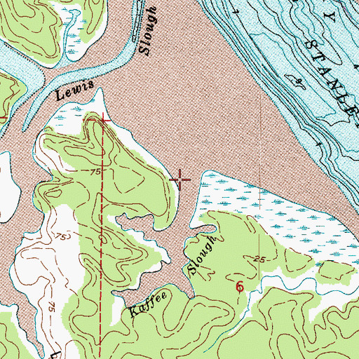 Topographic Map of Kaffee Slough, WA