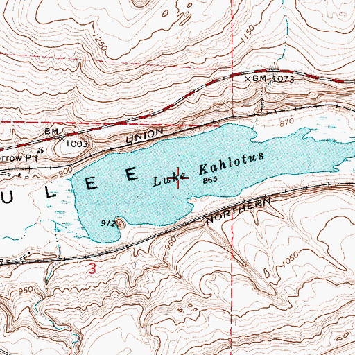 Topographic Map of Lake Kahlotus, WA