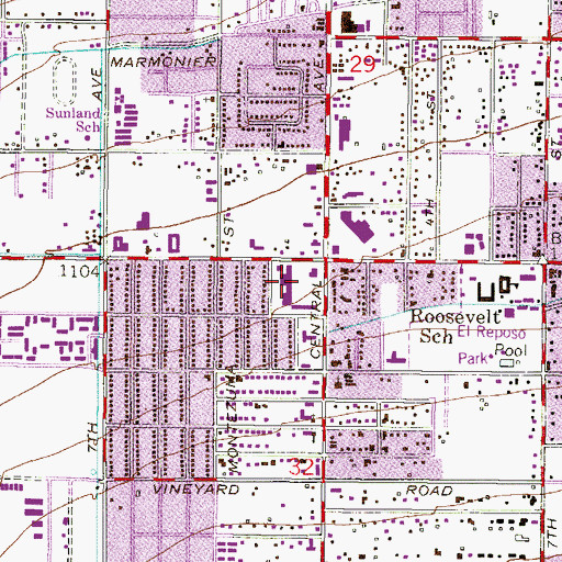 Topographic Map of South Plaza Shopping Center, AZ
