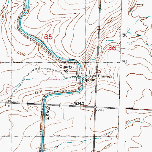 Topographic Map of Kansas Prairie Siphon, WA