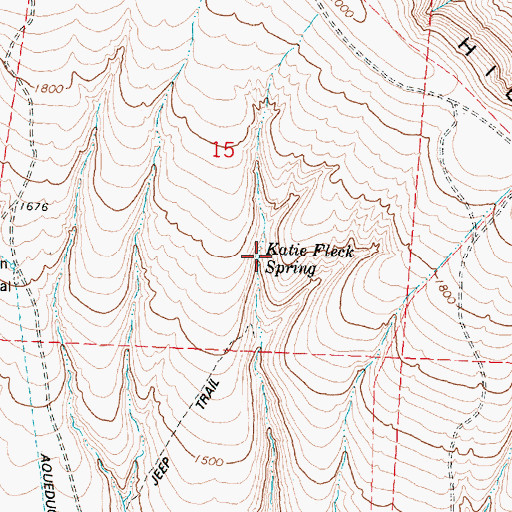 Topographic Map of Katie Fleck Spring, WA