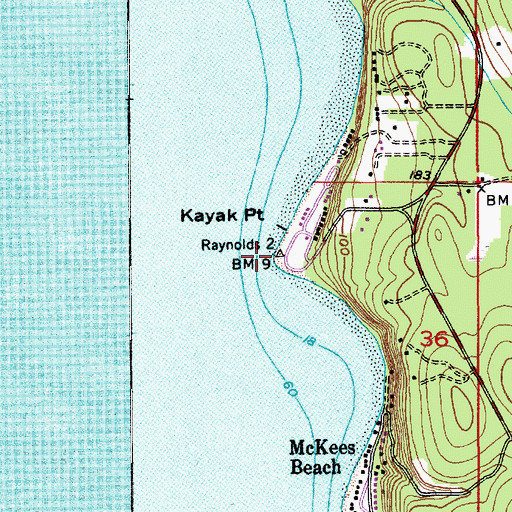 Topographic Map of Kayak Point, WA