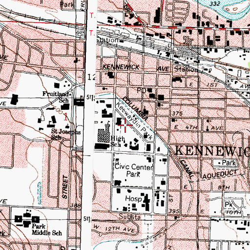 Topographic Map of Keewaydin Park, WA