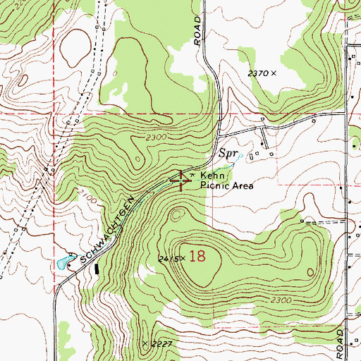 Topographic Map of Kehn Picnic Area, WA