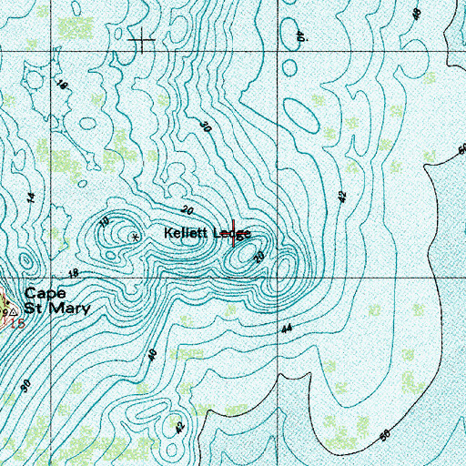 Topographic Map of Kellett Ledge, WA
