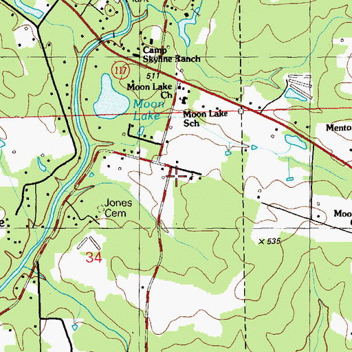 Topographic Map of Wildwood Church, AL