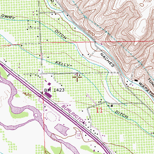 Topographic Map of Kelly Ditch, WA