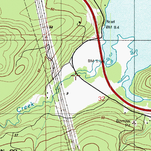 Topographic Map of Kennedy Creek, WA