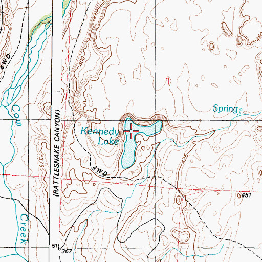 Topographic Map of Kennedy Lake, WA