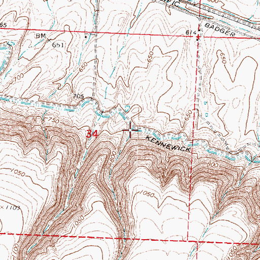 Topographic Map of Kennewick Main Canal, WA