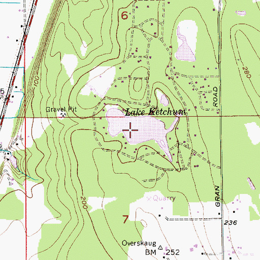Topographic Map of Lake Ketchum, WA