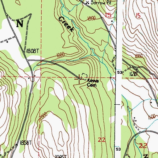 Topographic Map of Kewa Cemetery, WA