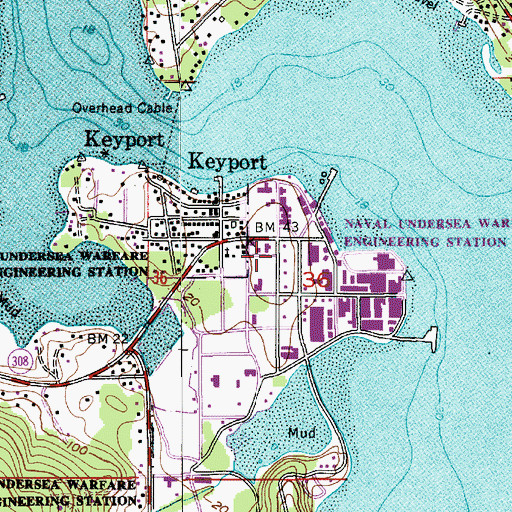 Topographic Map of Keyport, WA